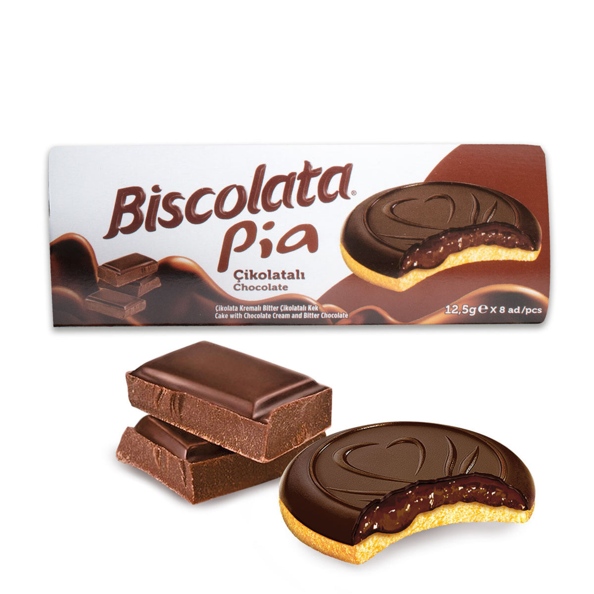 Biscolata pia- tejcsokis és étcsokis kekszsütemény 100g