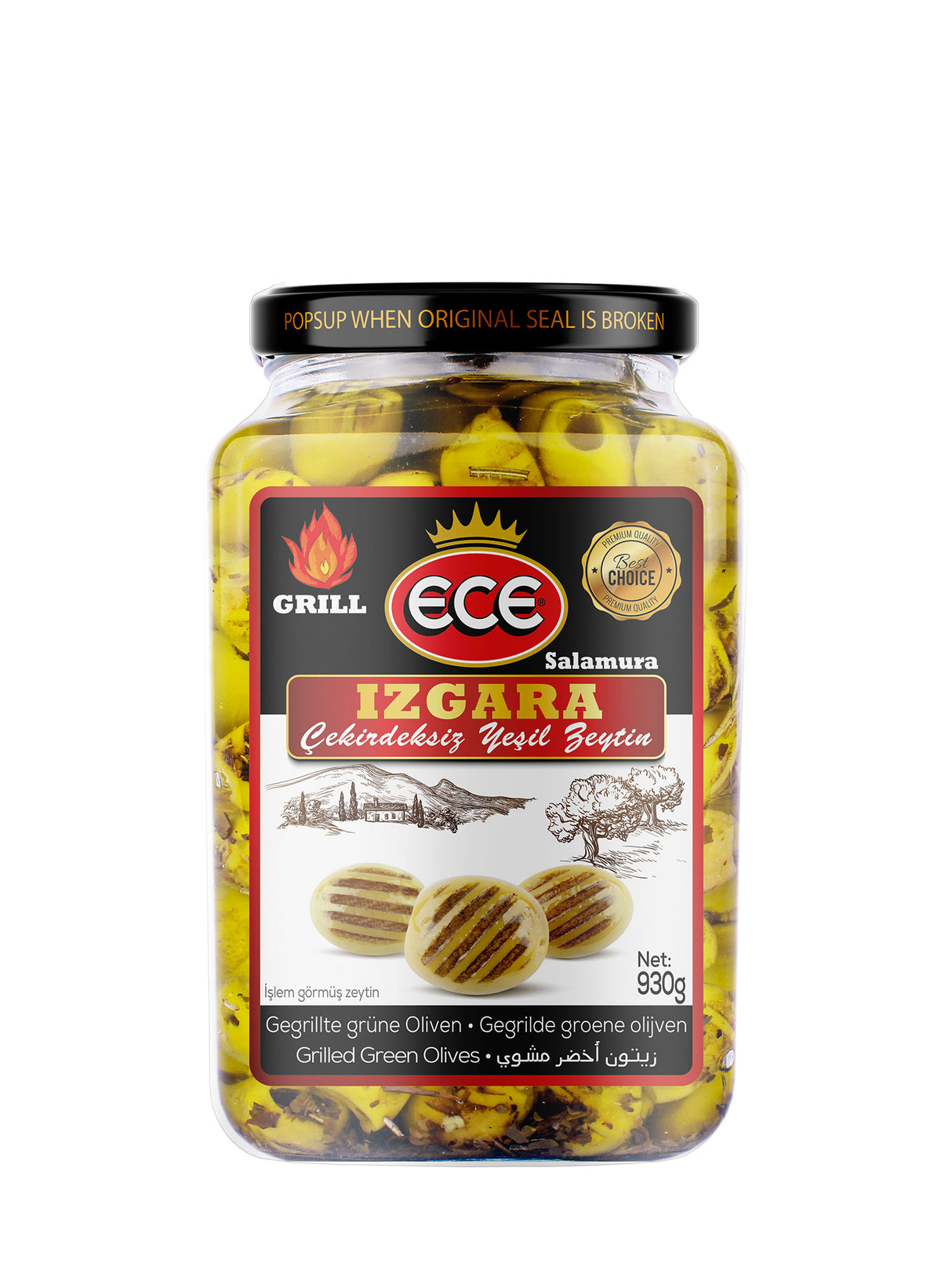 Ece Grillezett, magozott zöld olívabogyó 930g
