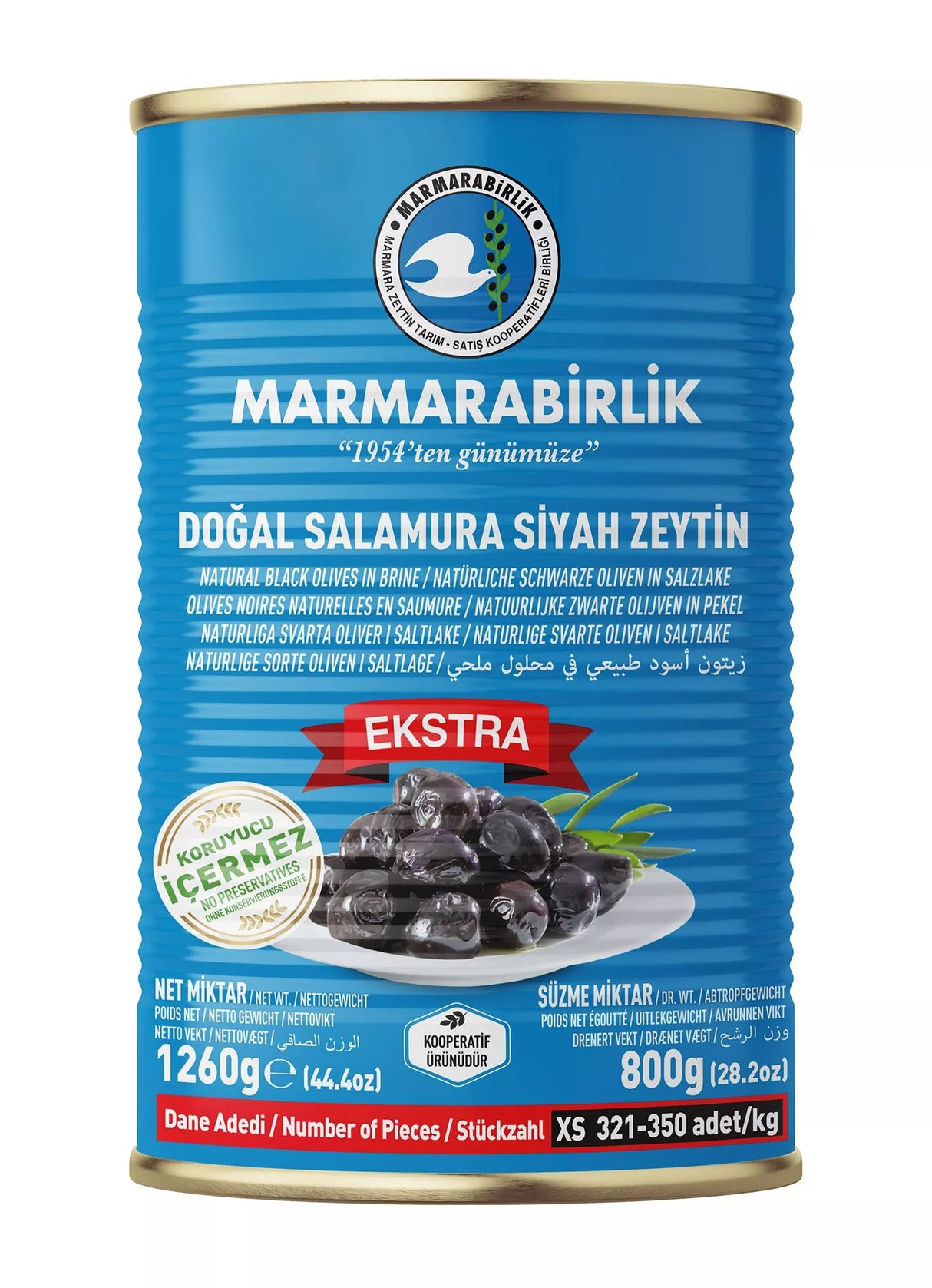 Marmarabirlik Magos fekete olívabogyó 800g - XS méret