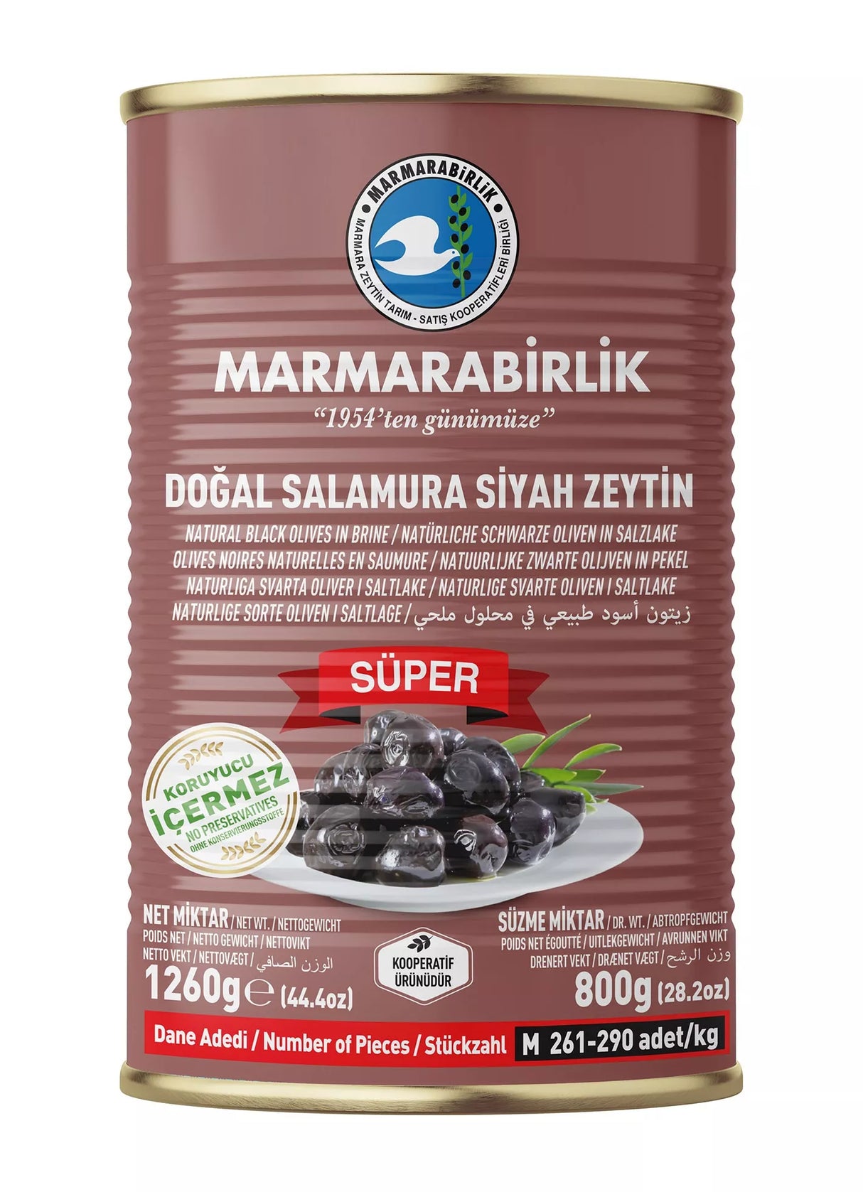 Marmarabirlik Magos fekete olívabogyó 800g - M méret