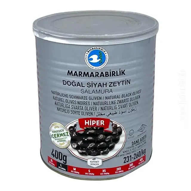 Marmarabirlik Magos fekete olívabogyó 400g - L méret