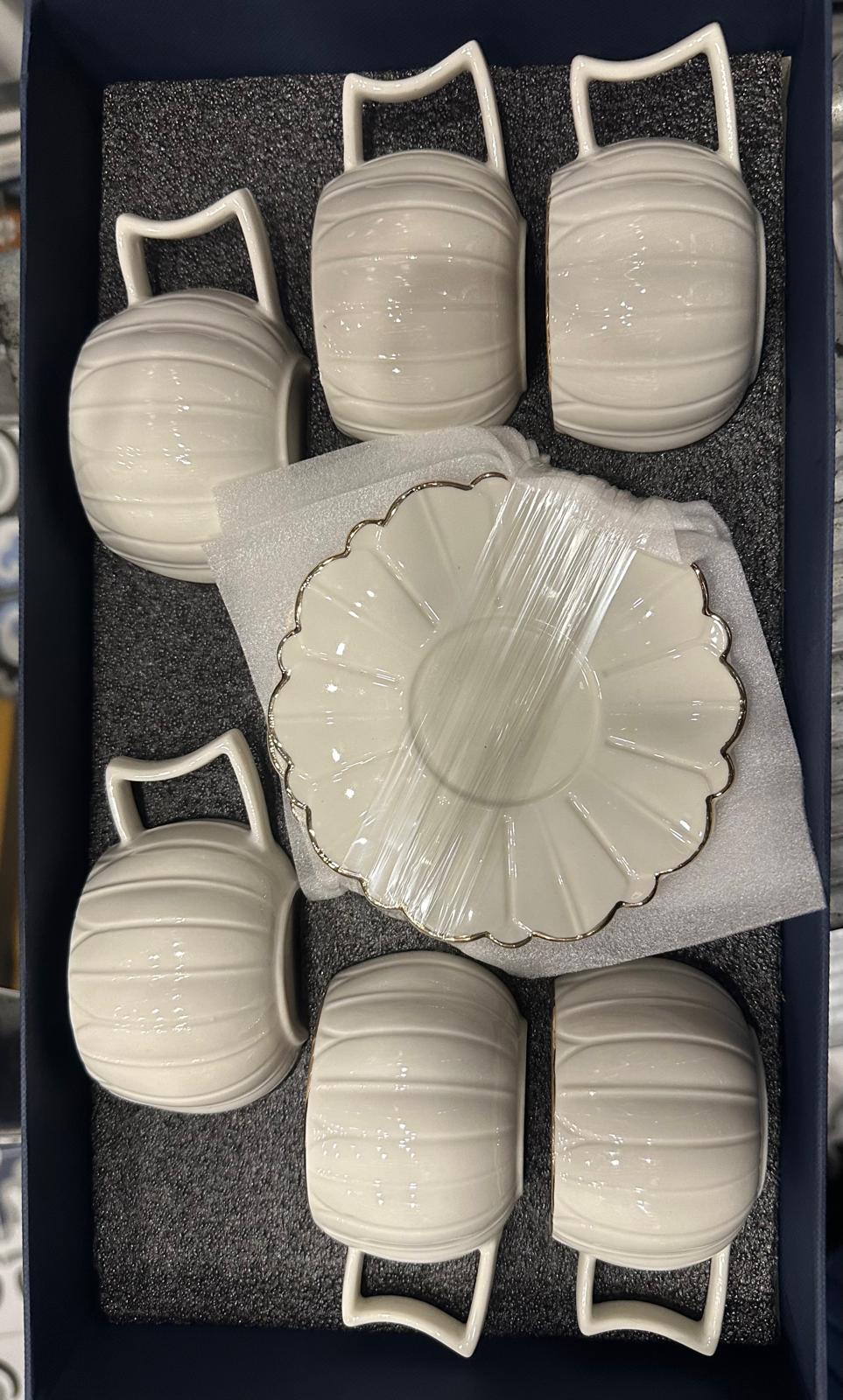 Porcelán Török kávés pohár készlet 12db-os (tök formás)