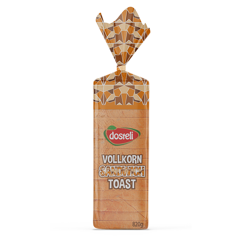 Dosteli teljes kiőrlésű szendvics toast kenyér 820g
