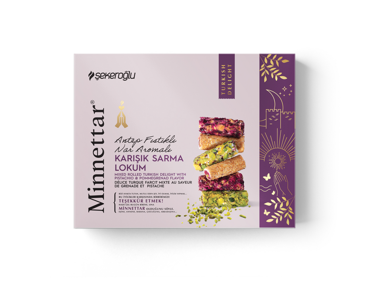Sekeroglu Minnettar vegyes tekercselt lokum 300g